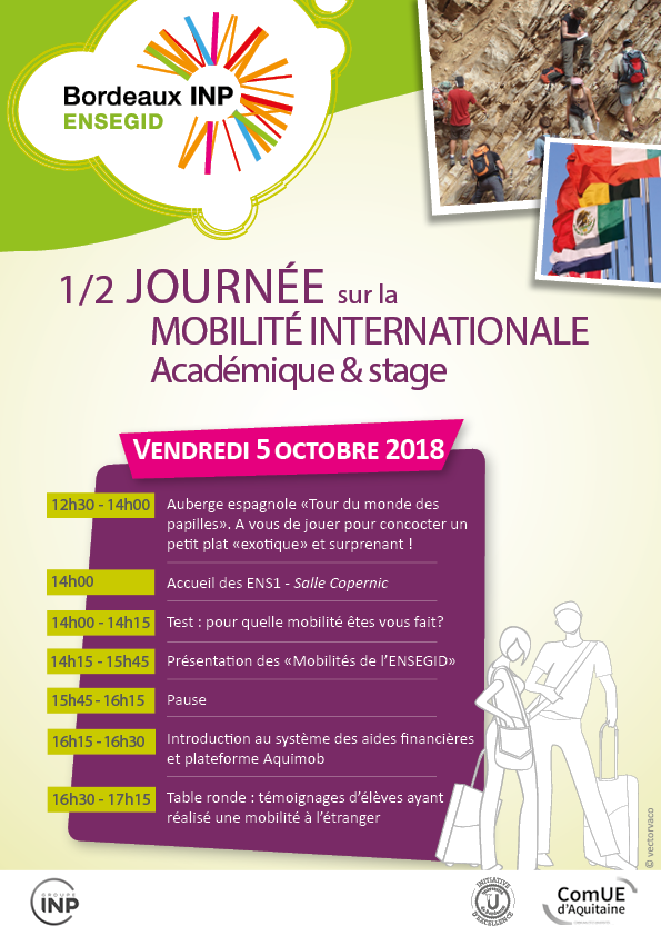 Journée mobilité internationale ENSEGID 1/2 Journée Mobilité internationale ENSEGID
