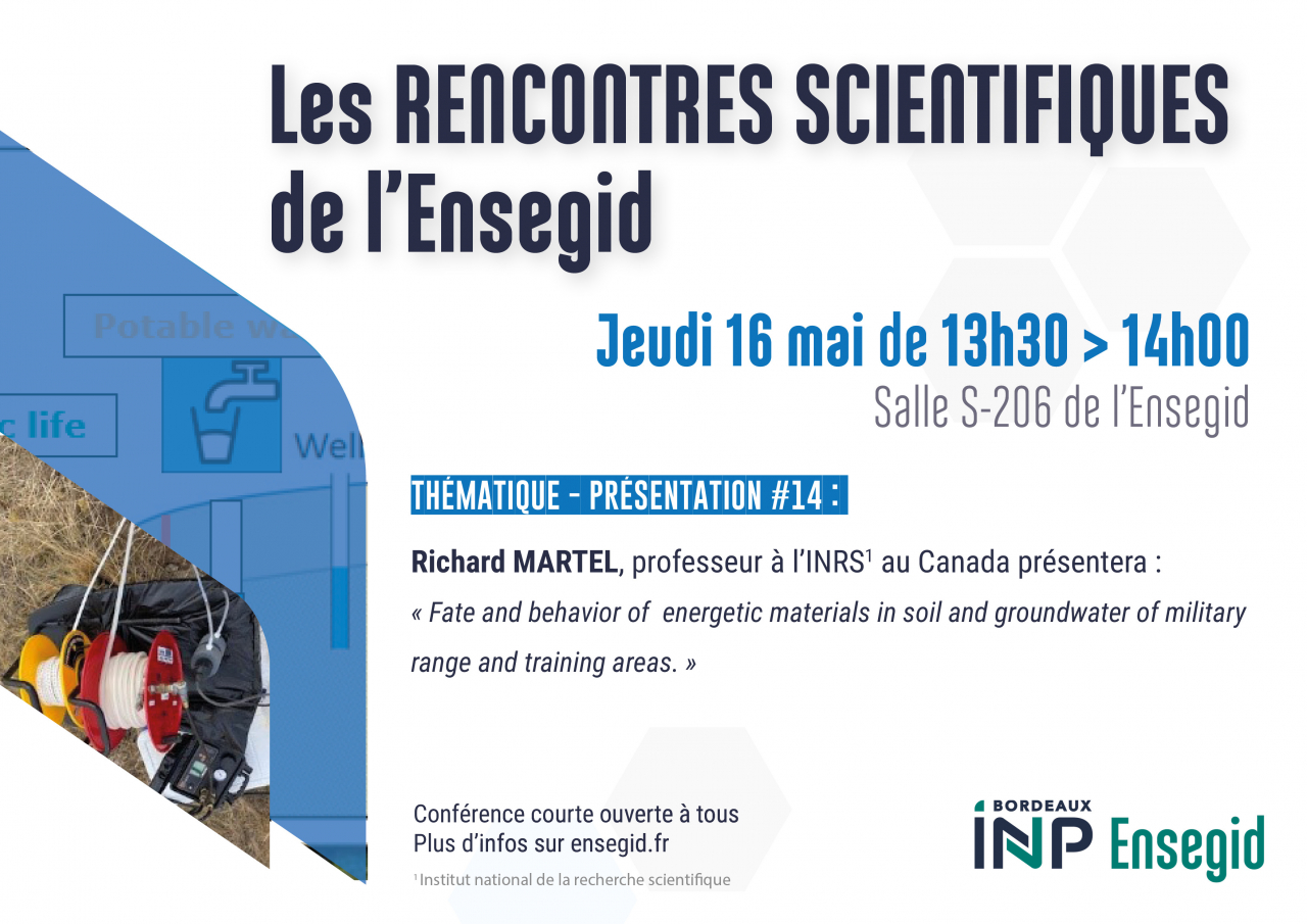 Rencontres Scientifiques #14 de l'ENSEGID : Richard MARTEL Rencontres Scientifiques #14 de l'ENSEGID : Richard MARTEL