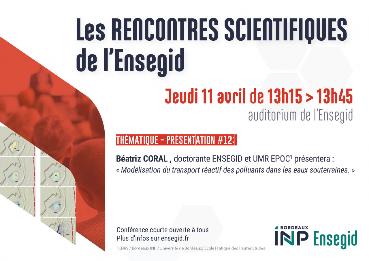 Rencontres Scientifiques #12 de l'ENSEGID : Béatriz CORAL