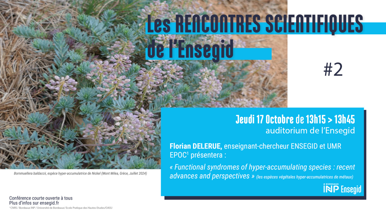 Rencontres Scientifiques de l'ENSEGID : Florian Delerue Rencontres Scientifiques de l'ENSEGID : Florian Delerue