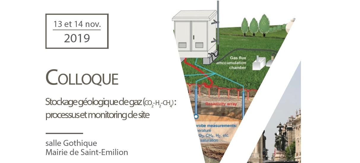 Colloque Stockage géologique de gaz (CO2- H2- CH4 ) : processus et monitoring de site 