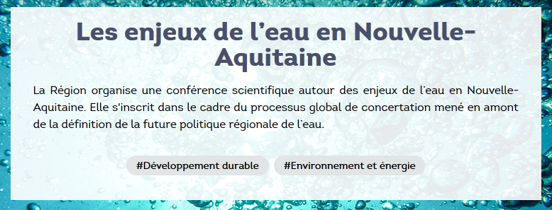 Bandeau les enjeux de l'eau en Nouvelle-Aquitaine