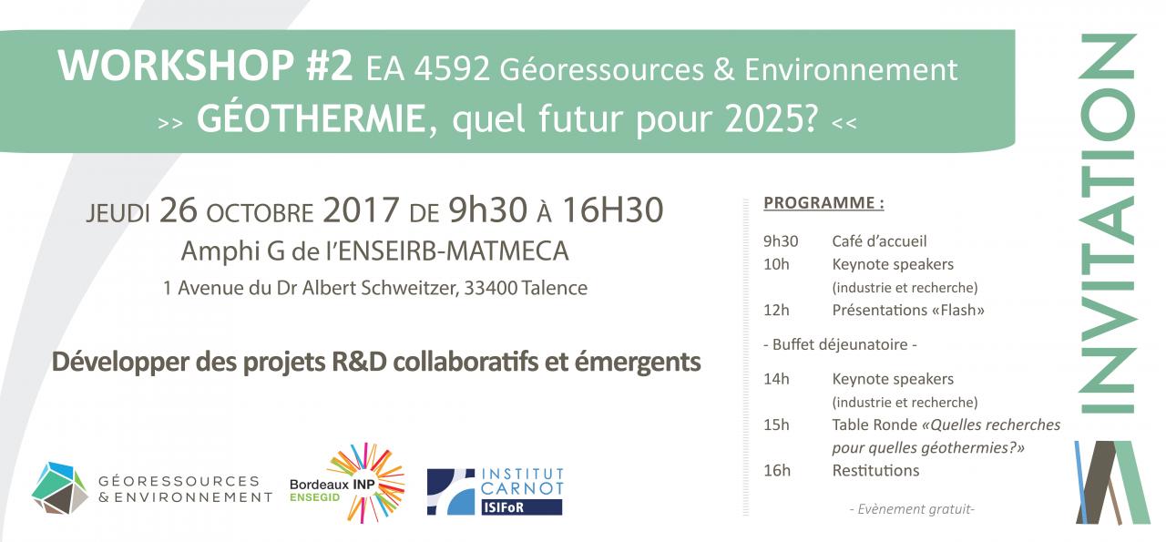 Workshop Géothermie workshop Géothermie