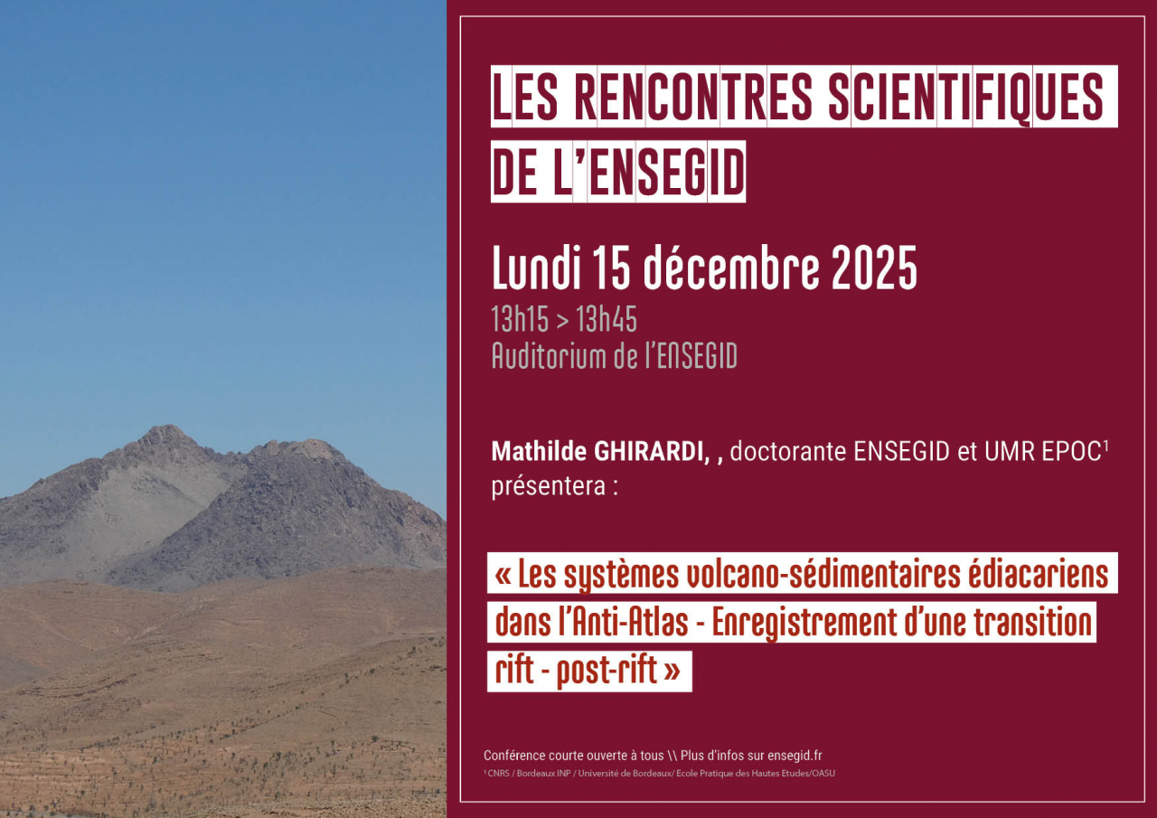 Rencontres Scientifiques de l'ENSEGID : Mathilde GHIRARDI Rencontres Scientifiques de l'ENSEGID : Mathilde GHIRARDI