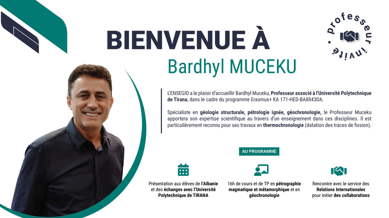 Accueil d'un professeur invité Bardhyl MUCEKU dans le cadre d'Erasmus + Accueil d'un professeur invité Bardhyl MUCEKU dans le cadre d'Erasmus +
