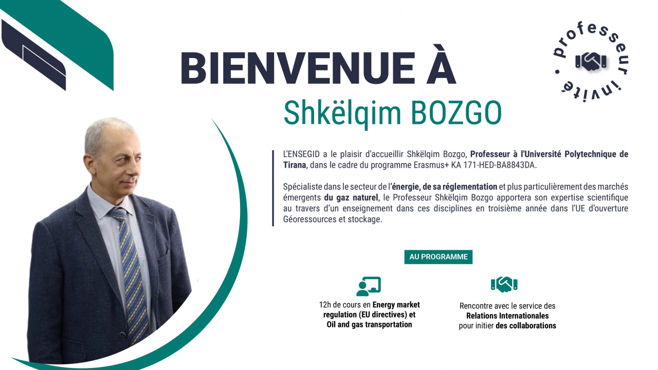 Accueil d'un professeur invité Shkëlqim Bozgo dans le cadre d'Erasmus + Accueil d'un professeur invité Shkëlqim Bozgo dans le cadre d'Erasmus +