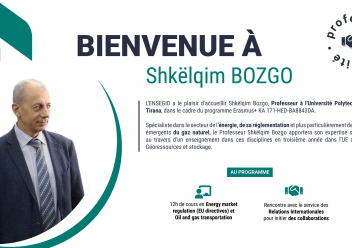Accueil d'un professeur invité  Shkëlqim Bozgo dans le cadre d'Erasmus +