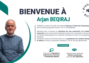 Accueil d'un professeur invité Arjan BEQIRAJ dans le cadre d'Erasmus +